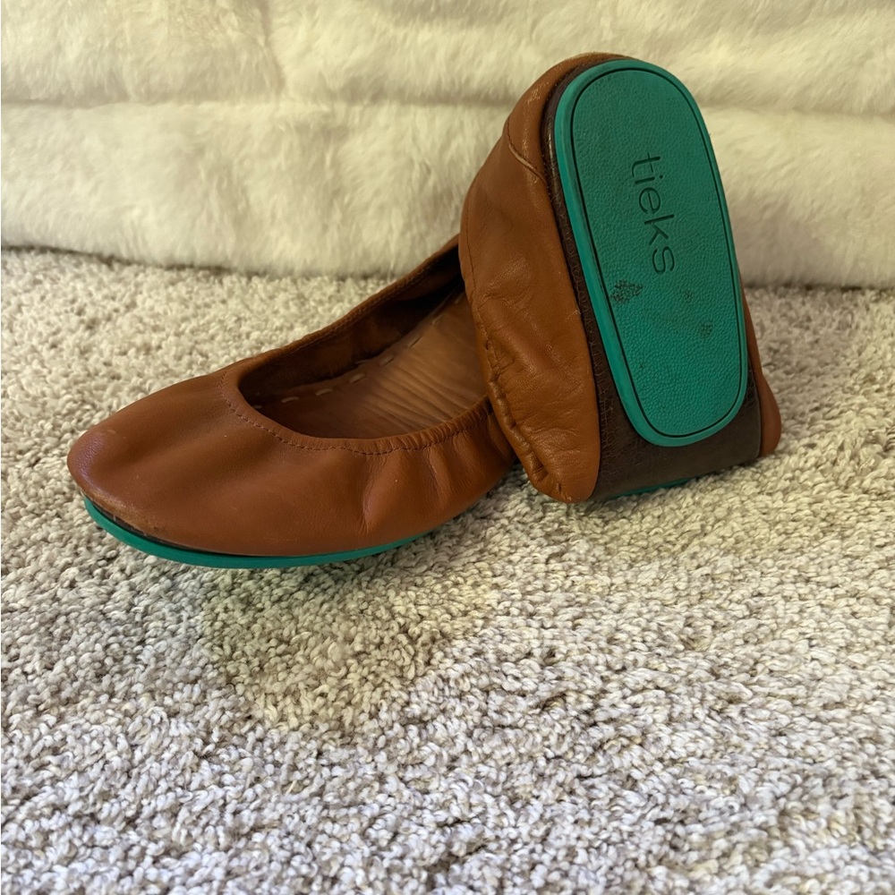 Tieks Chestnut Leather Ballet Flats - Size 11, Used